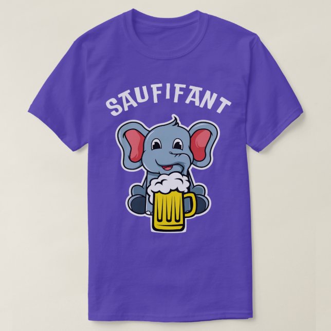 Camiseta Sauquinto Lustiger Elefant Bier Party (Frente do Design)