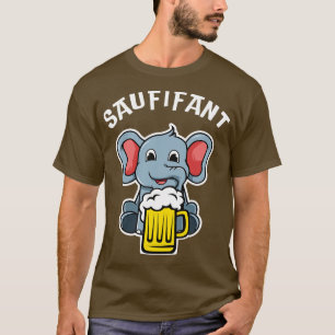 Camiseta Sauquinto Lustiger Elefant Bier Party