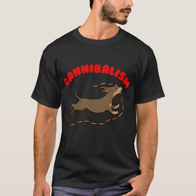 Camiseta Sausage Dog Cannibal friend family (Frente)