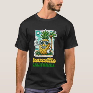 Camiseta Sausalito Califórnia CA Praia Fofa Abacaxi Polegar