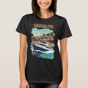 Camiseta Sausalito Califórnia Porto Viagem Retro