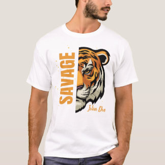 Camiseta Savage Bengal Tiger Wild Typografia Alpha Male