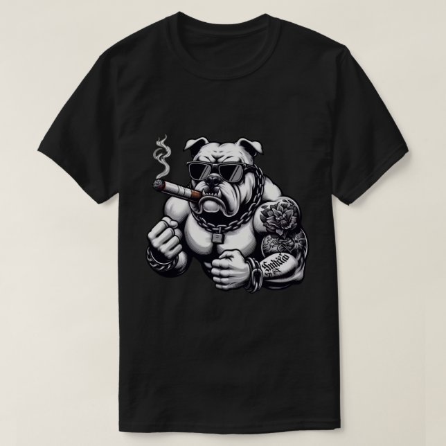 Camiseta Savage Bulldog – Street Rebel Vibes T-Shirt (Frente do Design)
