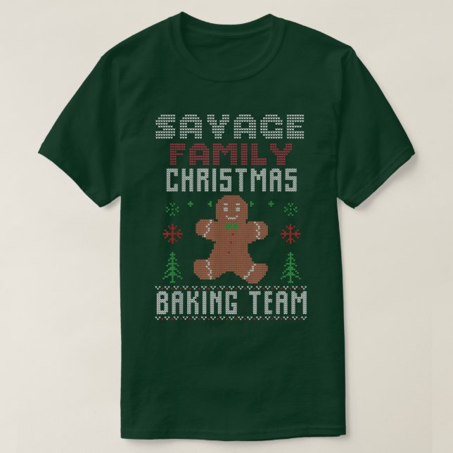 Camiseta Savage Family Christmas Baking Team Matching ginge (Frente do Design)