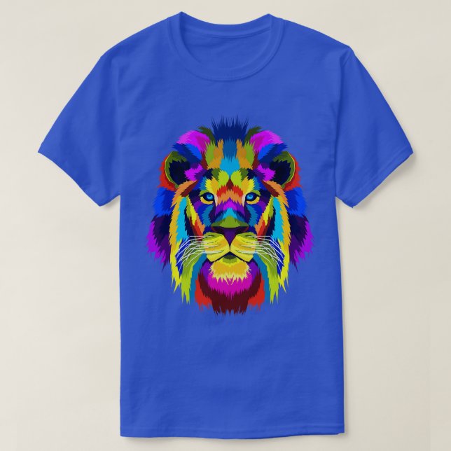 Camiseta Savannah Animal Rainbow Colorful Lion (Frente do Design)