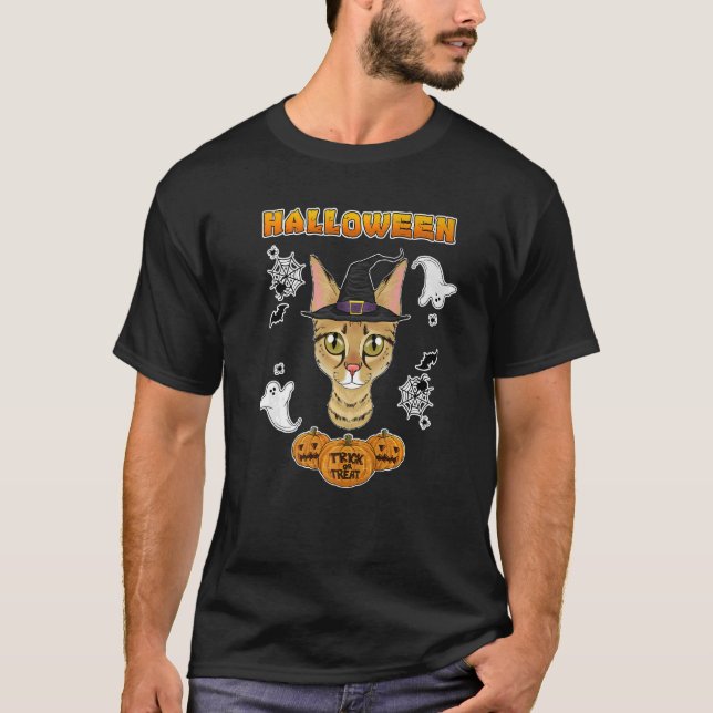Camiseta Savannah Cat I Happy Halloween (Frente)