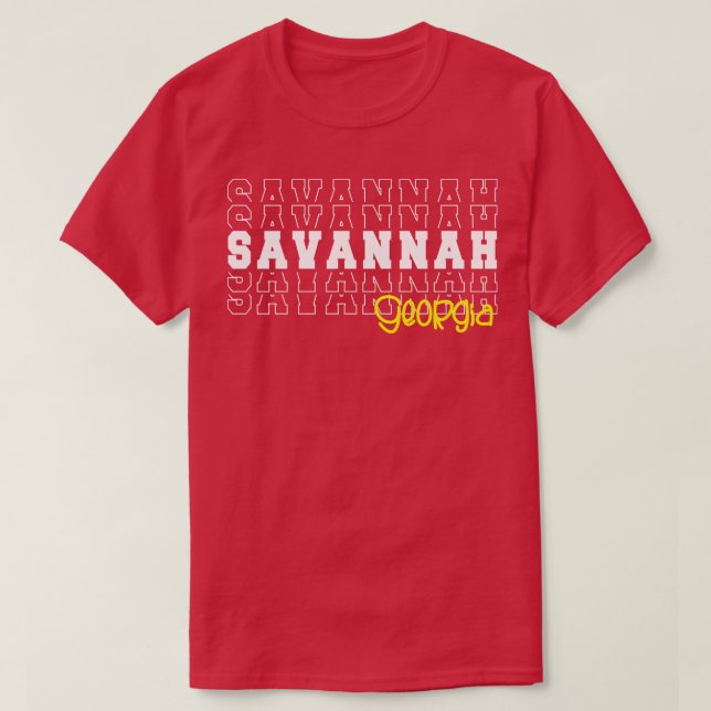 Camiseta Savannah cidade de Georgia Savannah GA (Frente do Design)