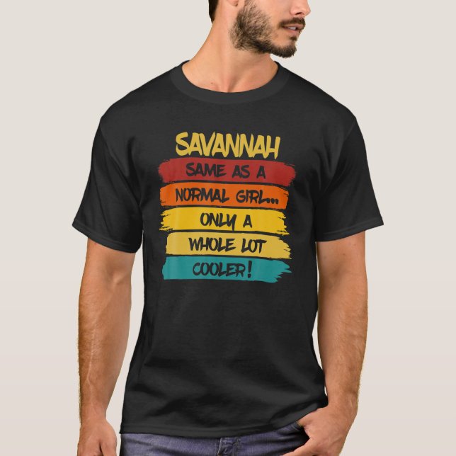Camiseta Savannah Definição Nome Personalizado Funny Birthd (Frente)
