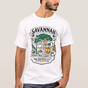Camiseta Savannah Geórgia Musgo Espanhol E Chá Doce