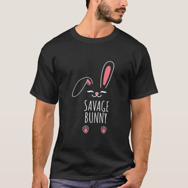Camiseta Savary Bunny Engraçado Correspondendo Ao Ovo Da Pá (Frente)