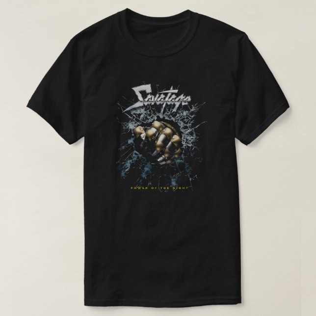 Camiseta Savatage Power of the Night Metal Art (Frente do Design)