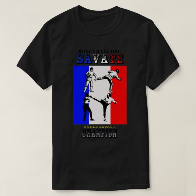 Camiseta Savate Boxe Francaise O Trabalho do Assaut em Kick (Frente do Design)