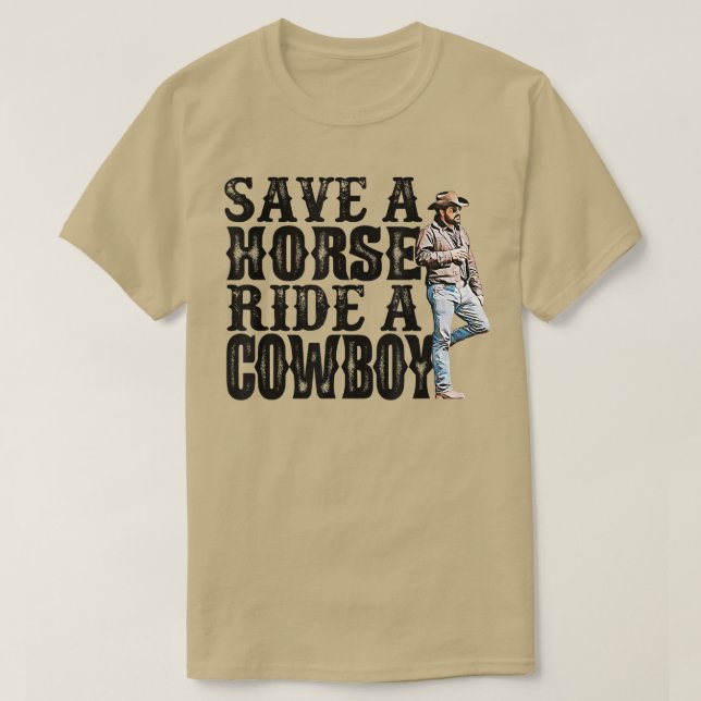 Camiseta Save A Horse Ride A Cowboy 487 (Frente do Design)