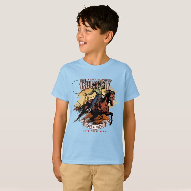 Camiseta Save A Horse; Ride A Cowboy | Kids (Frente Completa)
