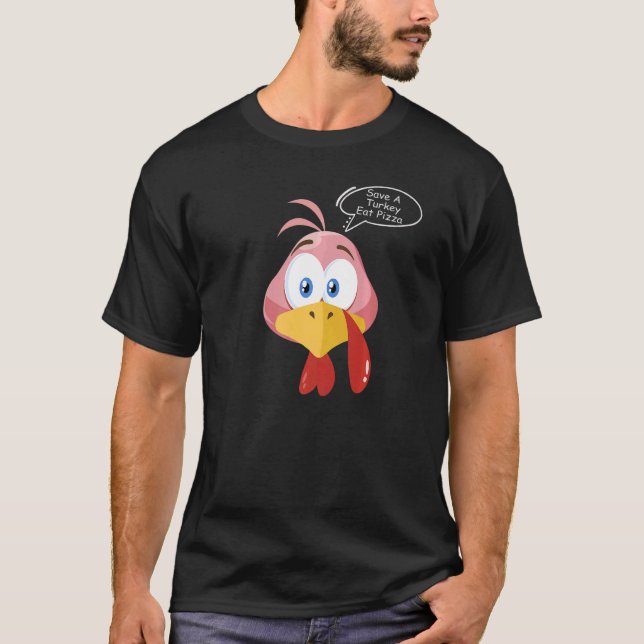 Camiseta Save A Turkey Eat Pizza Happy Thanksgiving Day Lov (Frente)