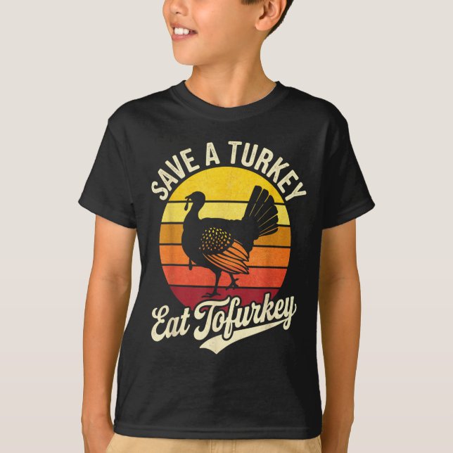 Camiseta Save A Turkey Eat Tofurky Vegan Thanksgiving  (Frente)
