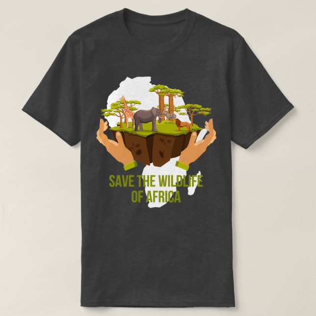 Camiseta Save Africa Africa Map (Frente do Design)