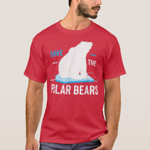 Camiseta Save Polar Bears Long Sleeve Animal Vintage Retro