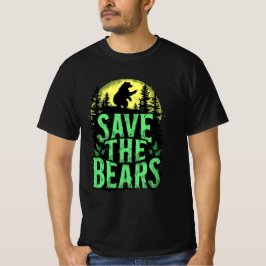 Camiseta Save The Bears Wildlife Conservation Grunge Forest