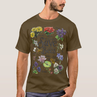 Camiseta Save The Bees Flowers Honey Bee Decline Clipart
