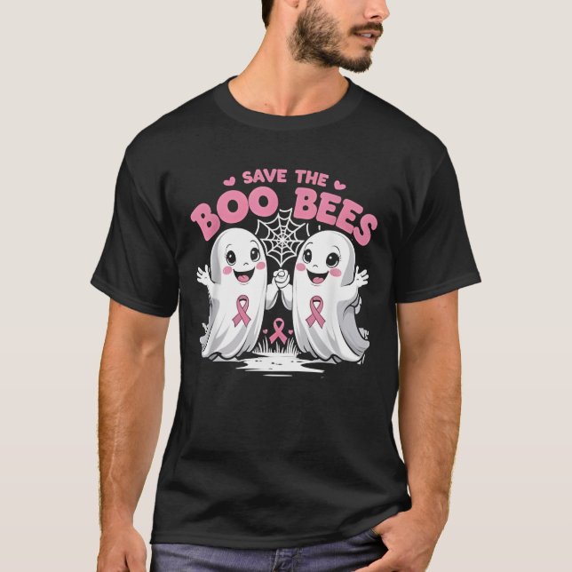 Camiseta Save The Boobees Boo Bees Breast Cancer Halloween  (Frente)