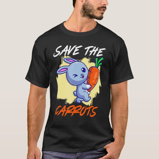 Camiseta Save The Carrot Save The Bunnies Vegetable Carrots (Frente)