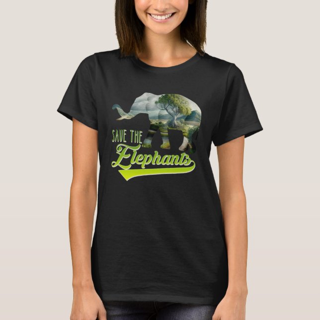 Camiseta Save the Elephants protected species Animal welfar (Frente)
