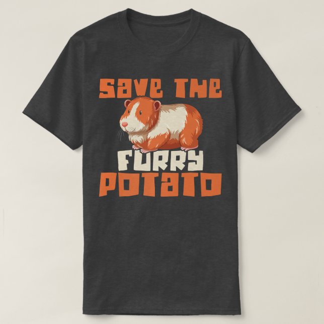 Camiseta Save The Furry Potato Guinea Pig Guinea Lover Prem (Frente do Design)