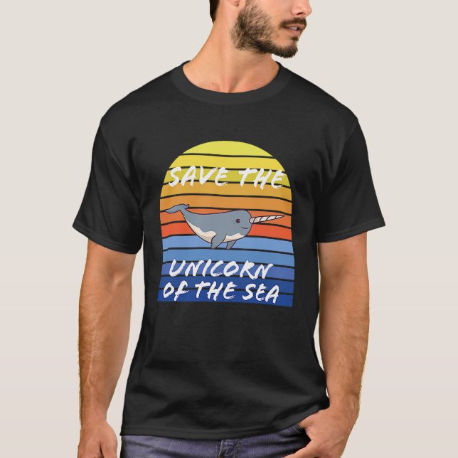 Camiseta Save the narwhal  the ocean unicorn Cute narwhal (Frente)