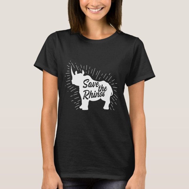 Camiseta Save The Rhinos Vegan (Frente)