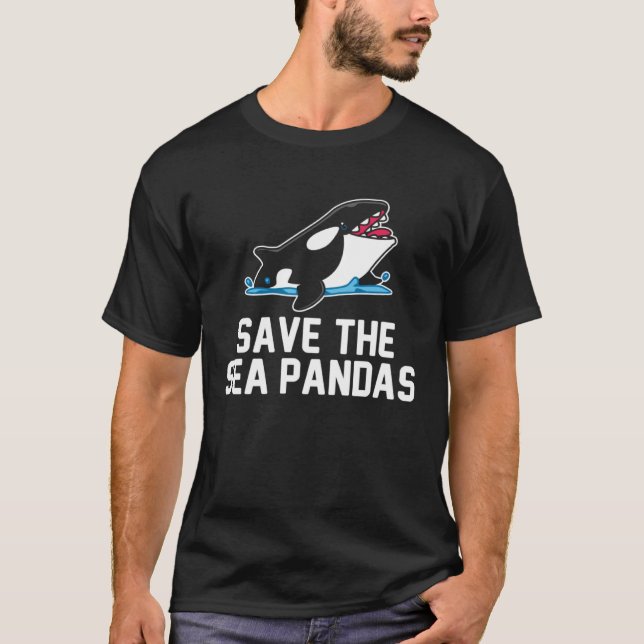 Camiseta Save The Sea Pandas Orca Mammal Whale Sea (Frente)