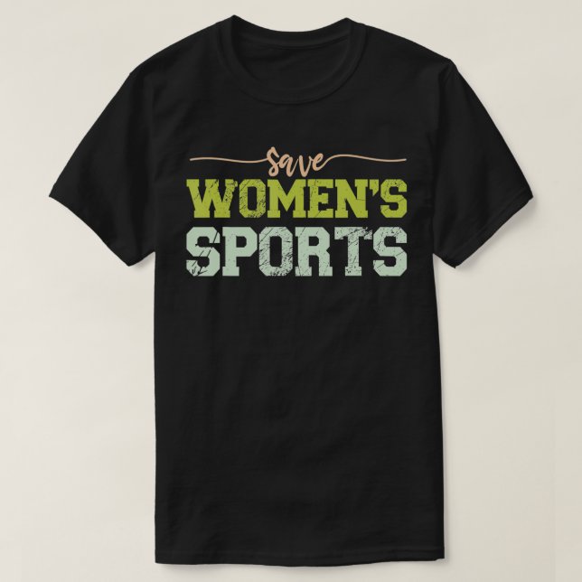 Camiseta Save Women's Sports, support females athletes in s (Frente do Design)