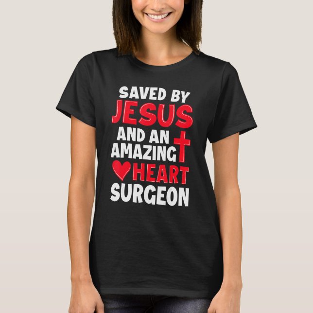 Camiseta Saved by Jesus Open Heart Surgery Distressed (Frente)