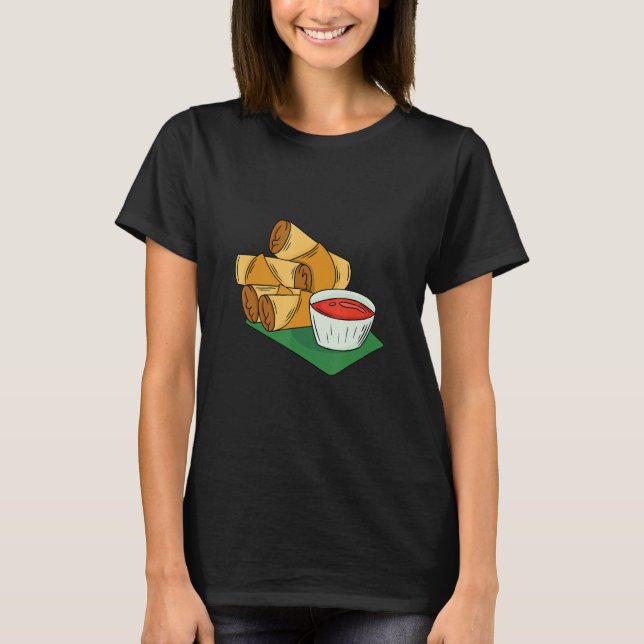 Camiseta Savors the Cuteness of Lumpia Filipino Delight (Frente)
