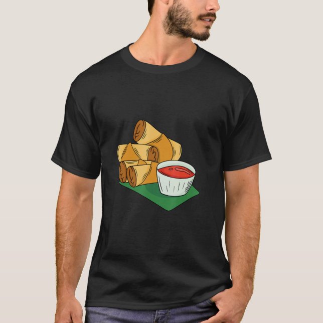Camiseta Savors the Cuteness of Lumpia Filipino Delight (Frente)