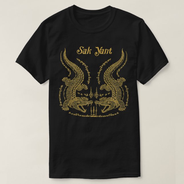 Camiseta Sawadee Thai Tradicional Sak Yant Tailandês Twin T (Frente do Design)