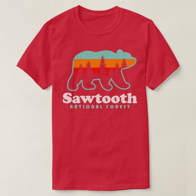 Camiseta Sawtooth National Forest Camping Idaho Hiking TShi (Frente do Design)