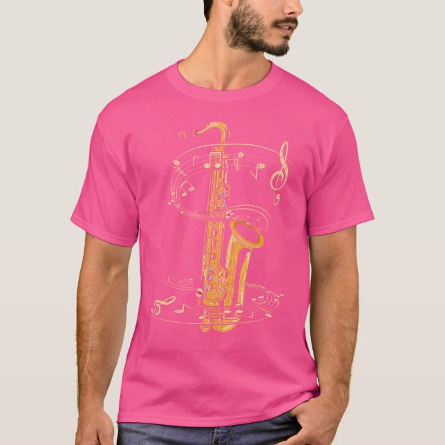 Camiseta Sax Player Saxofonista Nota Música Tremenda Sax Cl (Frente)