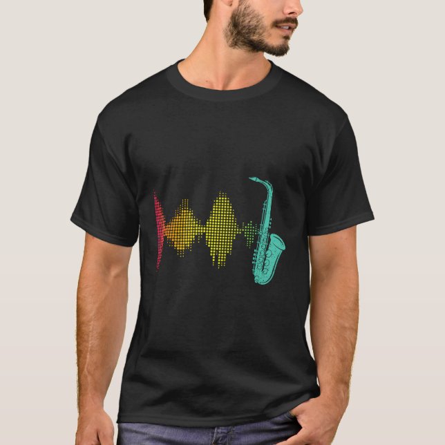 Camiseta Sax Player Soundwave Jazz Lover Saxofonista Saxofo (Frente)