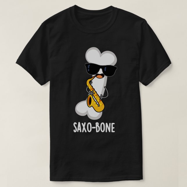 Camiseta Saxobone Funny Bone Music Pun 1 (Frente do Design)