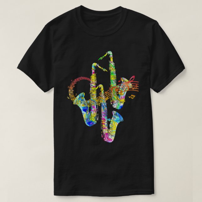 Camiseta saxofone (Frente do Design)