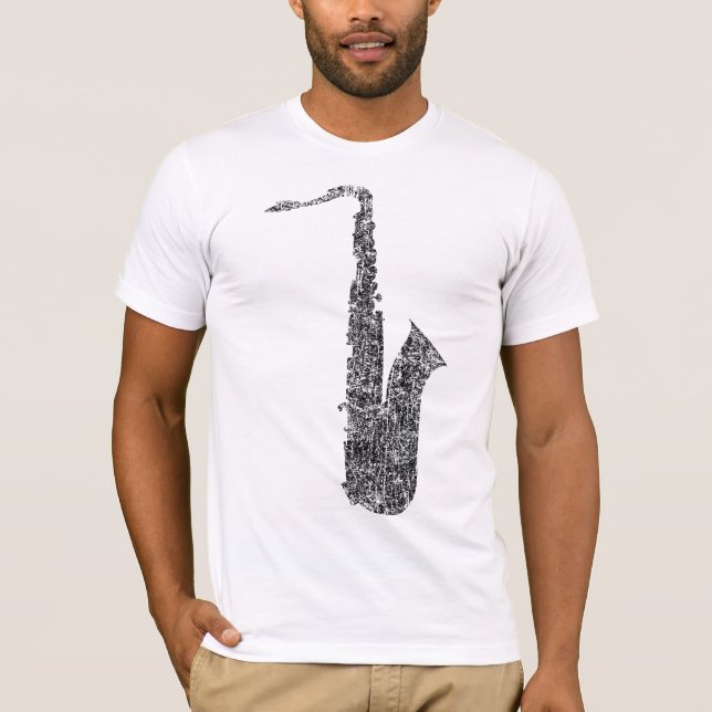 Camiseta saxofone afligido (Frente)