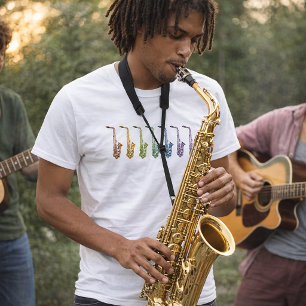 Camiseta Saxofone Alto Arco-íris