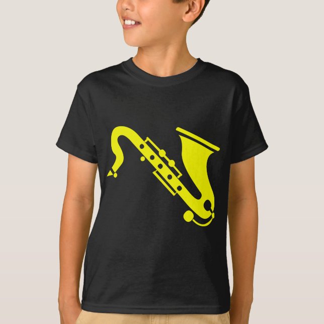Camiseta Saxofone - Amarelo (Frente)