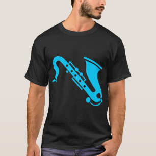 Camiseta Saxofone - Azul Céu