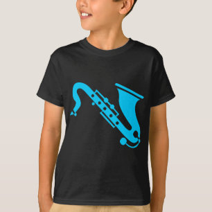 Camiseta Saxofone - azul-céu