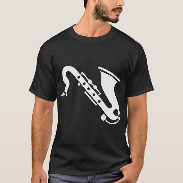 Camiseta Saxofone - Branco (Frente)