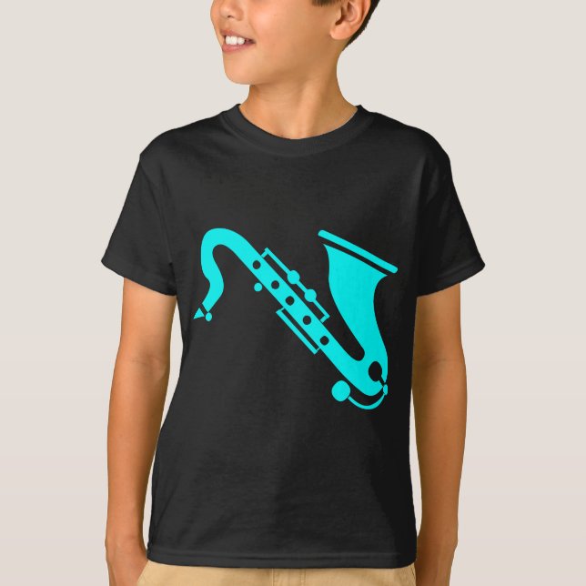 Camiseta Saxofone - Ciano (Frente)