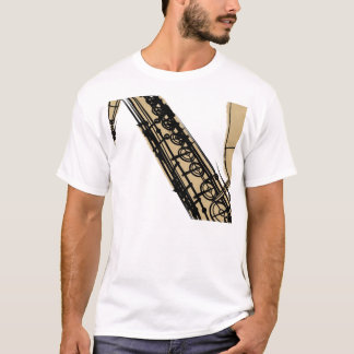 Camiseta saxofone de conteúdo khaki