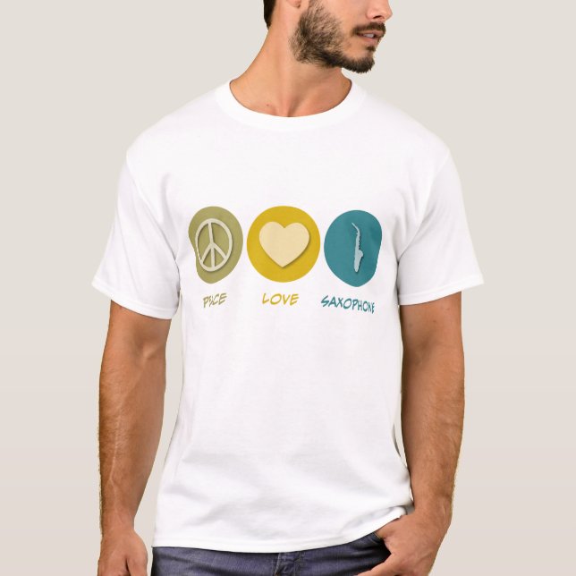 Camiseta Saxofone do amor da paz (Frente)